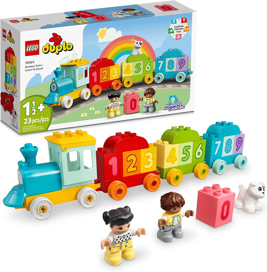 DUPLO My First Number Train Toy with Bricks for Learning Numbers, Preschool Educational Toys for 1.5-3 Year Old Toddlers, Girls & Boys, Early Development Activity Set, 10954