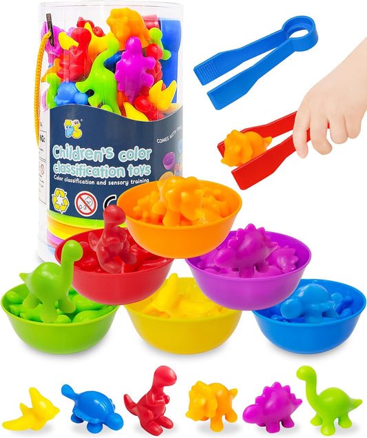 Counting Dinosaurs Montessori Toys for 3 4 5 Years Old Boys Girls, Toddler Stocking Stuffers Preschool Learning Activities Toys for Kids Ages 2-4, 3-5, 4-8, Birthday Gifts Sensory Toys